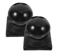 2 Pièces Embouts de Portail en Métal Noir pour Clôture Tube 100mm | Fer Galvanisé, Résistant à L’usure Rayures, Installation Facile, Décor Extérieur pour Jardin et Escalier