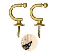 2 Pièces Embrasses de Rideau à Tête Ronde, Embrasse pour Rideaux en Métal Crochets Muraux pour Fenêtre pour Rassembler Les Rideaux, Crocher ou Sacs (Or des sables)