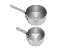 2 pièces en acier inoxydable saucière empilable mini casserole avec poignée ustensile de cuisine durable pour banquet pique-nique en plein air cuisson 304 acier inoxydable 157g