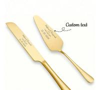 2 pièces Ensemble de couteau à gâteau de mariage personnalisé, ensemble de couteau et fourchette de gâteau de mariage avec nom/date personnalisés, outil de découpe de gâteau personnalisé, serveur de g
