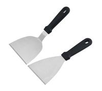 2 Pièces Ensemble de Spatules en Acier Inoxydable Cuisine | Multi-fonction, Résistant à Chaleur, Argenté, Accessoires Plancha et Grill, Usage la Cuisine Professionnelle