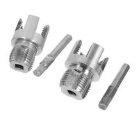2 Pièces Ensemble D'outils de Filetage de Tuyaux 4/6' Compact | Compatible Perceuse Électrique, Coupe-fil Intégré Interne et Externe, pour Tuyaux PVC et Raccords