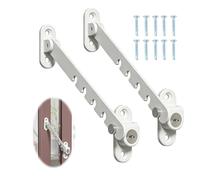 2 Pièces Entrebâilleur Fenêtre à Battant Verrouillable, Limiteur Ouverture Fenêtre avec Vis en Acier Inoxydable, Verrouillable Entrebailleur, Limitateur d'ouverture à Angle Réglable,Blanc