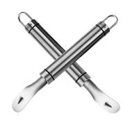 2 Pièces Éplucheur D’agrumes en Acier Inoxydable Long Manche | Usage Quotidien Cuisine, Nettoyage Facile au Lave-vaisselle, Rangement Suspendu, Finition Argenté