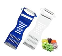 2 Pièces Éplucheur Multifonction 6-en-1 - Épluche Légume,Économe Julienne et Fruit Peeler Polyvalent,Poignée Ergonomique, Lave-Vaisselle,Idéal pour Pommes de Terre,Carottes et Salade (Bleu et Blanc)