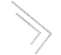 2 Pièces Équerre Combinée Menuisier en Acier Inoxydable | Équerre Inox Argenté, Reglet Inox Dessin, Outils Bricolage, pour Étudiants Amateurs et Usage Atelier