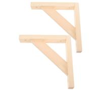 2 pièces Équerre d'Angle, Support Triangulaire 15x15x4cm | Montage sur Étagère, Supports Muraux Robustes, Maintien Stable pour Rayonnages Décoratifs du Salon, Bois Foncé