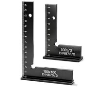 2 Pièces Equerre Menuisier Aluminium 150 x 100mm et 100 x 70mm pour Tracé | Équerre de Charpentier avec Échelle de Précision Angle Mesure pour Laboratoire, Travail du Bois, Ingénieur et Atelier