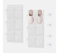 2 pièces étagère de organisateur mural de stockage murale, 6 poches, Rangement de chaussures à suspendre, Sac de rangement suspendu, convient pour chambre à coucher, salon, salle de bain (Blanc)