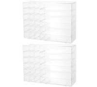 2 Pièces Étagère de Rangement Maquillage en Acrylique, Détachable | Multi-grille, pour Vernis à Ongles et Gloss, Usage sur Bureau ou Coiffeuse, Surface Lisse