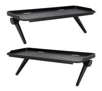 2 Pièces Étagère de Rangement pour Moniteur, Clip-on, Abs Noir | Routeur et Écran, Bords Latéraux Protégés, Usage Polyvalent en Appartement ou Dortoir