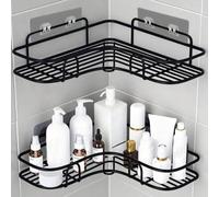 2 pièces Étagère de salle de bain triangulaire d'angle, étagère de rangement murale pour salle de bain et cuisine, décoration pratique pour la maison Taille Unique,Crochet transparent/1 pièce,Étagère