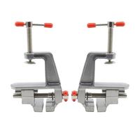 2 Pièces Étau de Table Plat à Serrage, Mini Modèle Portable | Alliage D’aluminium et Acier, Moulage sous Pression, Vis et Poignée Robustes, Argenté