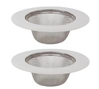 2 Pièces Évier Cuisine Filtre, Évier Acier Inoxydable Filtre, Acier Inoxydable Vidange Filtre, Crépine Évier Cuisine, pour Evier de Cuisine, Salle de Bain, Lavabo, Baignoires