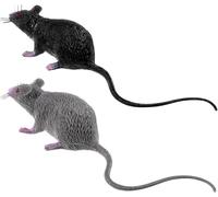 2 Pièces Fausse Souris Faux Rat Réaliste Fake Mouse Plastique Modèle De Rats Effrayants Jouet Horrible Farce d'Halloween pour Les Trucs de Farce Pranks Décorations Blague de Accessoire pour Fête