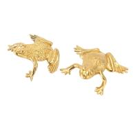 2 Pièces Feng Shui Argent Grenouille Fortune, Exquis Rétro Poli à la Main Décorations de Crapaud Porte-bonheur Charme Grenouille de Richesse pour L'intérieur