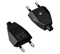 2 Pièces Fiche Européenne Plate 250V 2.5A Prise Electrique Male | Fiche Electrique,D'alimentation Domestique Décorative à Encastrer ou à Remplacer (Noir)