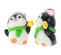 2 Pièces Figurine Pingouin Miniature en Résine