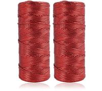 2 Pièces Fil Rouge Noel, Cordelette Rouge 100M x 1,5mm, Ficelle Décorative et Ruban Rouges Inélastique pour Noël, Loisirs Créatifs, Emballage Cadeaux, Bijoux et Décorations Artisanales