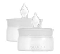 2 Pièces Flacon de Pesée en Verre Borosilicaté à Faible Hauteur, | Bouchon en Verre Rodé, Base Large, Surface Lisse Non Poreuse, pour Dosage Précis en Laboratoire