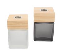 2 pièces Flacon Diffuseur en Verre Rechargeable 100ml, Ambiance Noël | Bouteille Transparente pour Huiles Essentielles et Liquides Parfumés, Remplissage Pratique, Style Moderne, Usage Spa
