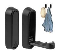 2 Pièces Folding Wall Hooks Noir, Crochet de Porte Pliable et Extensible, Porte Manteau Mural Rétractable, Aluminum Wall Hook, Patère Pliable pour Bureau, Cuisine, Chambre, Salle de Bain Cuisine
