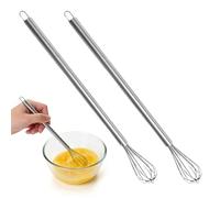2 Pièces Fouet Cuisine Petits, Mini Fouet pour Tasses | Mousse avec Poignée en Acier Inoxydable Petit pour Faire Mélanger, Remuer la Pâte les Œufs Mousser Fouetter Argent