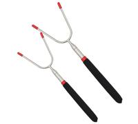 2 Pièces Fourchette Barbecue en U Extensible, et PVC | Tomates et Guimauves, Poignée Confortable, Corps Lisse et Rond, Usage Extérieur Familial