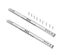 2 Pièces Glissière Bidirectionnelle Miniature pour Tiroir, 17mm | Acier Laminé à Froid, Argenté, Mouvement Fluide et Silencieux, Stable, pour Placard et Meuble