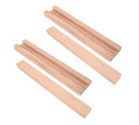 2 pièces Glissières de Tiroir en Bois Massif 25x4,7x1,6cm, Remplacement | Bruit, Installation Simple, Finition Kaki, pour Commodes, Bureaux et Atelier à Domicile