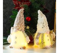 2 Pièces Gnome De Noel Lumineux,Noël En Peluche Gnomes,Décoration De Noël Nain,Lutin De Noel Decoration Gnome,Decoration Cheminée,Gnome Scandinave Suédoise Père Noël Christmas Décoration,Cadeaux (A)