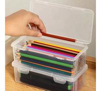 2 pièces Grandes boîtes de rangement transparentes en PP avec couvercles, surface non revêtue légère, convient pour les fournitures de bureau/scolaires, stylos, crayons, marqueurs, artisanat, organisa