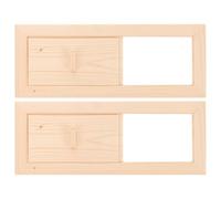 2 pièces Grille d’aération de sauna en bois 34x13x1,2cm réglable | installation horizontale ou verticale Panneau rectangulaire, à glissière manuelle, pour murs et portes