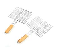 2 Pièces Grille de Barbecue Portable en Acier Inoxydable Grille de Barbecue en INOX Panier à Griller Portable Panier de Grillage