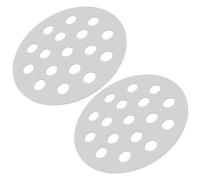 2 Pièces Grille de Barbecue Ronde en Fer, Plaque Feu 6 Pouces | Surface Lisse Argentée, Installation Facile, Évite L’obstruction des Trous D’aération, pour Foyer et Boîte Charbon