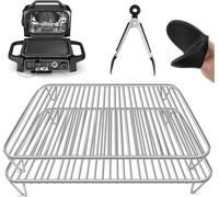 2 pièces Grille de cuisson en acier inoxydable pour Ninja Woodfire BBQ - Compatible avec OG701EU OG751EU - Accessoires pour barbecue en plein air