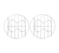 2 Pièces Grille de Cuisson Vapeur Multifonction | Autocuiseur et Marmite en Fer, Surface Lisse et Bords Sûrs, Accessoire la Cuisine Pratique Argenté
