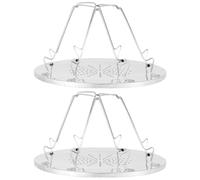 2 Pièces Grille de Refroidissement Pliable, Acier Inoxydable | Cuisson en Plein Air, Structure Rigide Légère, Compatible Réchaud de Camping, Nettoyage Facile