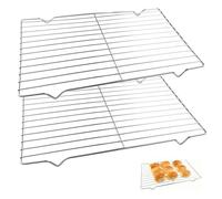2 Pièces Grille Patisserie Refroidissement Four Universelle 31x21x1.8cm | Grande Plaque de Grille Cuisson en Acier Inoxydable Rectangulaire Cooling Rack de Refroidissement de Gâteau pour Barbecue