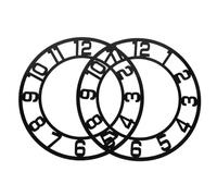 2 Pièces Horloge Murale Numérique Ronde, Chiffres Arabes Noirs | Sticker Mural Décoratif, Installation Facile et Nettoyage Simple, pour Entrée et Hall D'hôtel