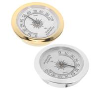 2 Pièces Hygromètre Rond 38mm Noir en Plastique | Lecture Stable et Précise, Format Compact pour Espaces Étroits, Usage Maison et Rangement D’instruments