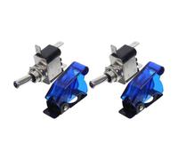 2 pièces Interrupteur à Bascule 20A 12/24V avec LED et couvercle | Bleu, Montage sur Panneau, Contacts Métalliques Plaqués Argenté, pour Ventilateurs et Éclairage Auxiliaire