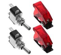2 pièces Interrupteur à Bascule LED 12/24V 20A avec Couvercle rouge | Montage sur Panneau, Contacts Plaqués Argenté, Protection Étanche, Usage pour Éclairage Auxiliaire et Relais
