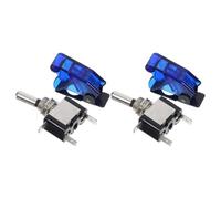 2 Pièces Interrupteur à Bascule Métallique 20 A 12/24 V avec Couvercle | Contacts Métalliques, Montage sur Panneau, Voyant Intégré Bleu, Commande Résistante aux Vibrations pour Voitures, Bateaux