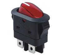 2 pièces interrupteur à bascule rond,4 broches 16A 250V bouton-poussoir marche/arrêt avec lumière rouge, d'alimentation noir RK1-010
