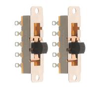 2 Pièces Interrupteur à Glissière 4 Positions 10 Broches pour Circuit | Double Rangée, Montage sur Carte, Boîtier Métal Plastique, Commande Industrielle Compacte, Dimensions 5x2,3x1,4cm