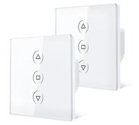 2 pièces : Interrupteur connecté pour volets roulants - Interrupteur WiFi pour volets roulants, 80 x 80 mm, contrôle à distance via application