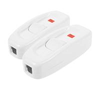 2 Pièces Interrupteur de Lampe de Chevet Gw320 10a 250v | Interrupteur pour Lampe de Chevet, Commutateur en Ligne Blanc, Voyant Lumineux, Usage Simple et Classique