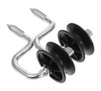 2 Pièces Isolateur Annulaire de Clôture Électrique à Visser | Acier Galvanisé et PP, Double Anneau Vis Autotaraudeuses D8×40, pour Câbles Conducteurs