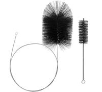 2 Pièces Kit Ramonage Poele Pellet, Kit Nettoyage Gaine Vmc Souple | Brosses pour Tuyaux de Poêle en Acier Inoxydable avec Tige Flexible 2 mètres pour Cheminée, Conduits et Chaudière (Noir)